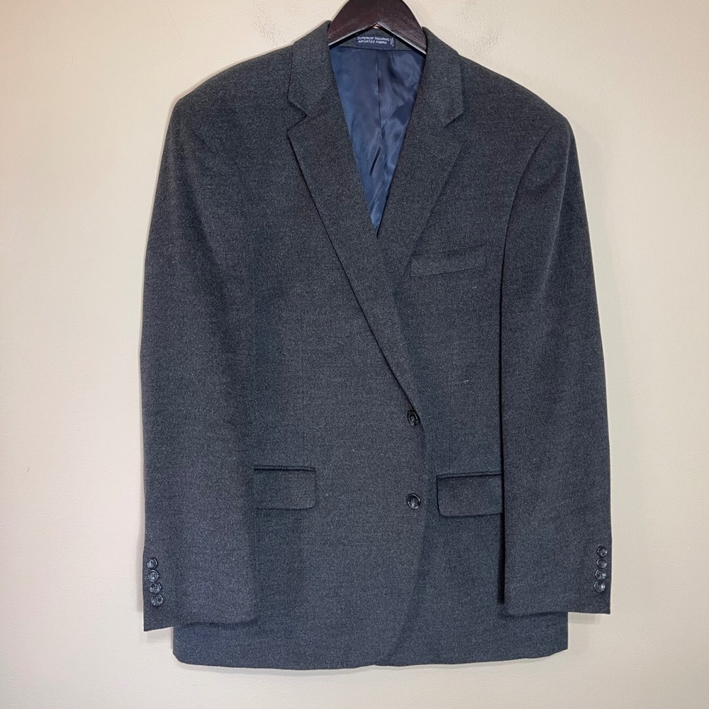 Nautica Mens‎ 46R Blazer Sport Coat Jacket Charcoal Gray Two Button